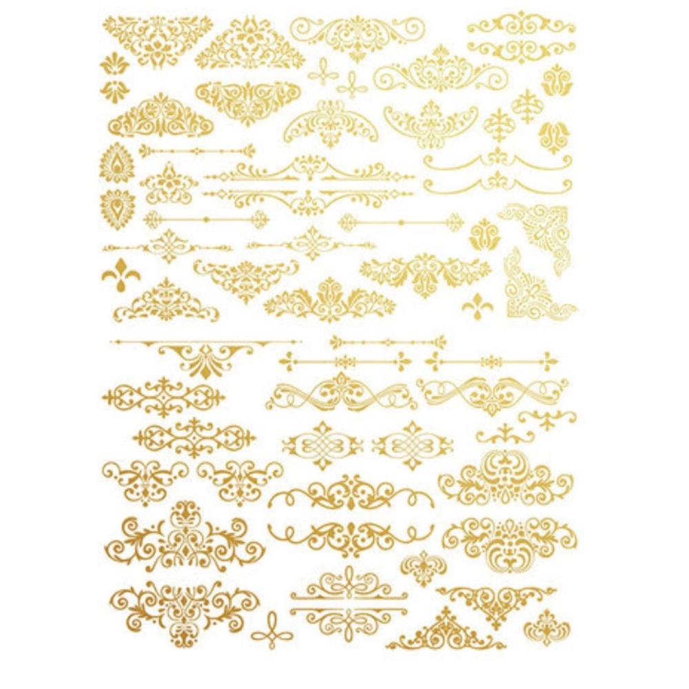 Redesign Decor Transfer | GILDED ORNATE FLOURISHES | Rare (retired) | 17” x 23”